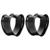 POBAISITER 1 Pair Of Stainless steel Ear Gauges Tunnels Plug 0g-1 Inch Heart Shape Double Flare Simple For Women Men Body Metal Tunnel Plug