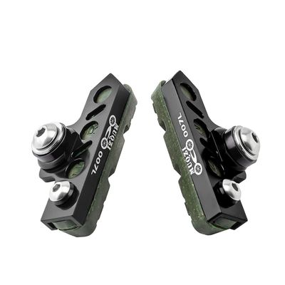 BBxunsless Bicycle C Caliper Extended Brake Pad (Set of 2) Bike Wear-Resistant Replaceable Carbon Fiber Rim for Road Bike,MTB,Folding Bike (Black-Green)