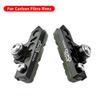 BBxunsless Bicycle C Caliper Extended Brake Pad (Set of 2) Bike Wear-Resistant Replaceable Carbon Fiber Rim for Road Bike,MTB,Folding Bike (Black-Green) view 3