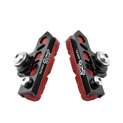 BBxunsless Bicycle C Caliper Extended Brake Pad (Set of 2) Bike Wear-Resistant Replaceable Carbon Fiber Rim for Road Bike,MTB,Folding Bike (Black-Red)