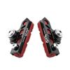 BBxunsless Bicycle C Caliper Extended Brake Pad (Set of 2) Bike Wear-Resistant Replaceable Carbon Fiber Rim for Road Bike,MTB,Folding Bike (Black-Red)