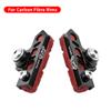 BBxunsless Bicycle C Caliper Extended Brake Pad (Set of 2) Bike Wear-Resistant Replaceable Carbon Fiber Rim for Road Bike,MTB,Folding Bike (Black-Red) view 3