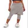 Aurgelmir Knee Length Womens Golf Tennis Skirts with Capri Legging Athletic Running Outdoor Workout Skorts with Pocket Grey view 2