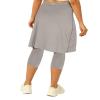 Aurgelmir Knee Length Womens Golf Tennis Skirts with Capri Legging Athletic Running Outdoor Workout Skorts with Pocket Grey view 3