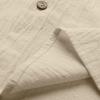 Mens Short Sleeve Button Down Shirts Cotton Linen Summer Regular Fit Loose Work Shirt Casual Cuban Beach Top with Pocket Beige view 4