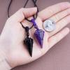 VIKCAUX 2 Pieces Crystal Necklaces for Couples Black Obsidian & Amethyst Point Pendant with Adjustable Rope Reiki Healing Crystal Stone Matching Necklace for Him and Her view 4