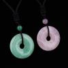 VIKCAUX 2 Pieces Crystal Necklace Circle Donut Green Aventurine & Rose Quartz Amulet Pendant Natural Gemstone Friendship Couple Matching Necklaces for Women Men view 2