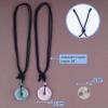 VIKCAUX 2 Pieces Crystal Necklace Circle Donut Green Aventurine & Rose Quartz Amulet Pendant Natural Gemstone Friendship Couple Matching Necklaces for Women Men view 3