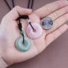 VIKCAUX 2 Pieces Crystal Necklace Circle Donut Green Aventurine & Rose Quartz Amulet Pendant Natural Gemstone Friendship Couple Matching Necklaces for Women Men view 4