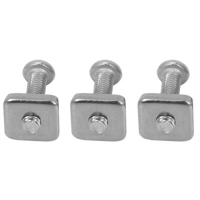 Sliding Fin Screws Standard T Nut Screw and Plate Set Stainless Steel Tool Free Replacement Surfboard Accessories Fit for Longboard Paddle Board Surfing, 3 Pcs Silver(Silver)