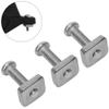 Sliding Fin Screws Standard T Nut Screw and Plate Set Stainless Steel Tool Free Replacement Surfboard Accessories Fit for Longboard Paddle Board Surfing, 3 Pcs Silver(Silver) view 3