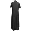 2025 Fashion Casual Dress for Women's Vintage Short Sleeve Jean Shirt Long Dresses Button Up Shift Denim Maxi Dress view 4