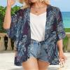 Summer Kimono Cardigan for Women Sheer Light Tops Casual Open Front Swimwear Shirts Beach Cover ups (Boho Purple,M) view 3