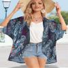 Summer Kimono Cardigan for Women Sheer Light Tops Casual Open Front Swimwear Shirts Beach Cover ups (Boho Purple,M) view 4