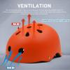 Tourdarson Skateboard Helmet Impact Resistance Ventilation for Youth & Adults (Orange,Large) view 2