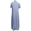 2025 Fashion Casual Dress for Women's Vintage Short Sleeve Jean Shirt Long Dresses Button Up Shift Denim Maxi Dress view 4