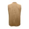 Mens Sleeveless Shirts Linen Cotton Casual Button Down Collar Muscle T-Shirts Regular Fit Cut Off Solid Tees Tops Pocket Khaki view 3