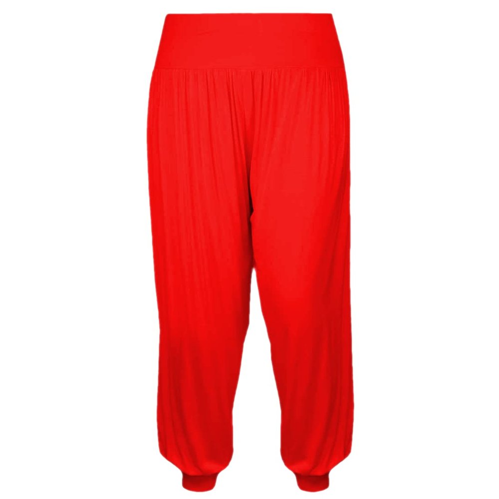 Girls Harem Pants Ali Baba Trousers Loose Casual Baggy Pant Sports Dance Elastic Yoga Leggings Childrens Flared Fancy Dress Kids Comfy Relaxed High Waist Trouser Red 13-14 Years