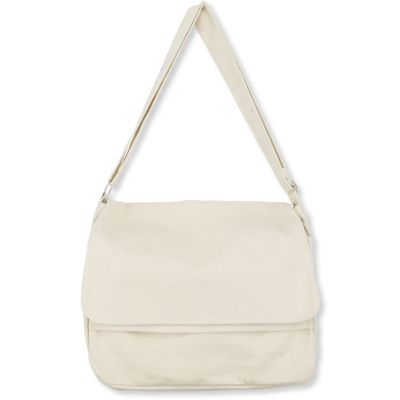 Canvas Messenger Bag Cross Body Bag Shoulder Bag Simple Design Thick and Sturdy (Beige)
