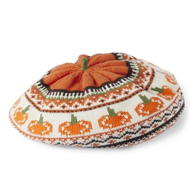 Gymboree Girls and Toddler Fashion Hats, Pumpkin Fairisle Baret, 12-24 Months