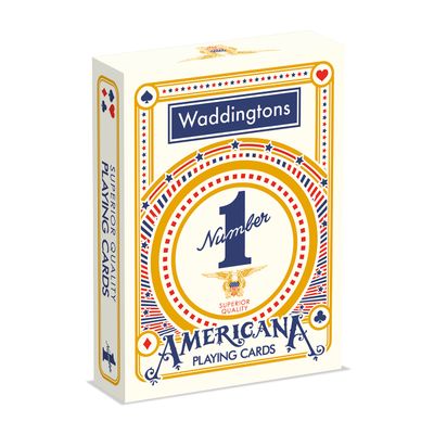 Waddingtons Number 1 Americana Playing Card Game, Classic Deck of Cards associated with The Stars and Stripes, Play Poker, Rummy, Solitaire or snap, Gift and Toy for Boys Girls and Adults Aged 4 Plus