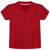 Izod Girls School Uniform Short Sleeve Interlock Polo, Red, 10.5-12.5 Plus view 1