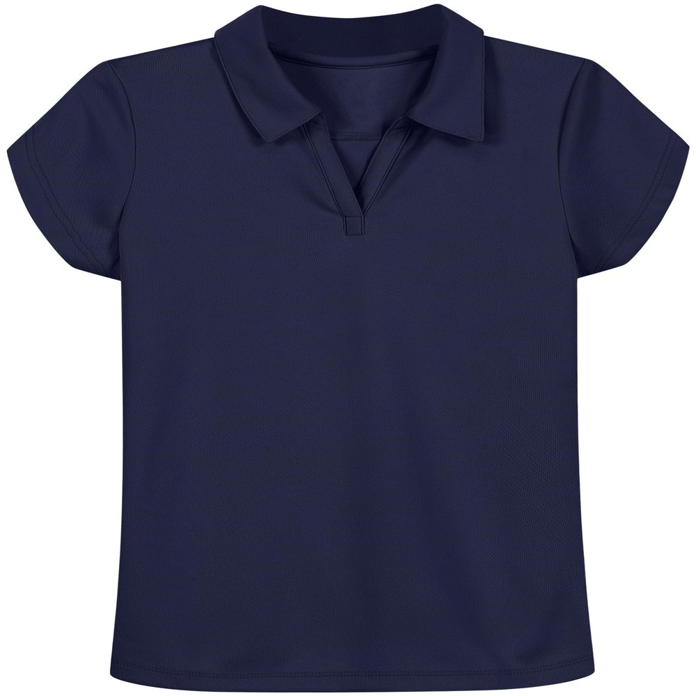 Izod Girls School Uniform Short Sleeve Performance Polo, Navy, 3T