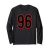 Number #96 Sports Jersey Red Black Favorite Lucky Number Long Sleeve T-Shirt view 1