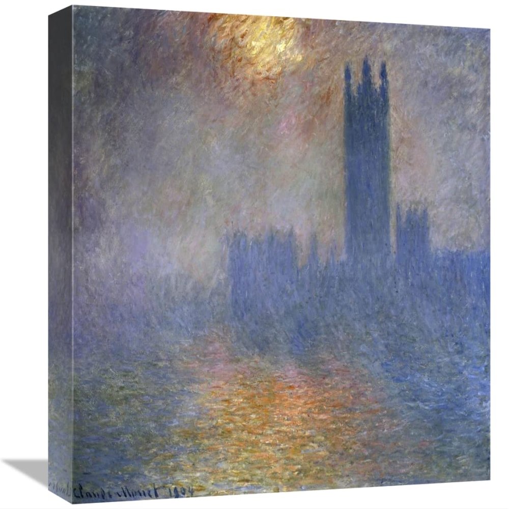 16 in. London Parliament - Patch of Sun in The Fog Art Print - Claude Monet