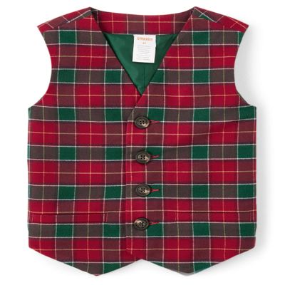 Gymboree,and Toddler Boys Dressy Vests and Blazers,HOLIDAY TARTAN PLAID,12-18 Months