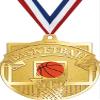 2.25" Basketball Medal Awards, Gold Gilded Basketball Team Trophy Awards Includes Free Neck Ribbon 100 Pack Prime view 1