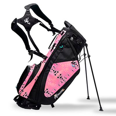 Frogger Function Hybrid Golf Bag for Men and Women with Stand, Pink/Aqua - Ultra Lightweight Golf Bag with 7 Spacious Pockets, 2 Integrated Latch-it Receivers and Ergonomic Dual Shoulder Straps
