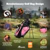 Frogger Function Hybrid Golf Bag for Men and Women with Stand, Pink/Aqua - Ultra Lightweight Golf Bag with 7 Spacious Pockets, 2 Integrated Latch-it Receivers and Ergonomic Dual Shoulder Straps view 2