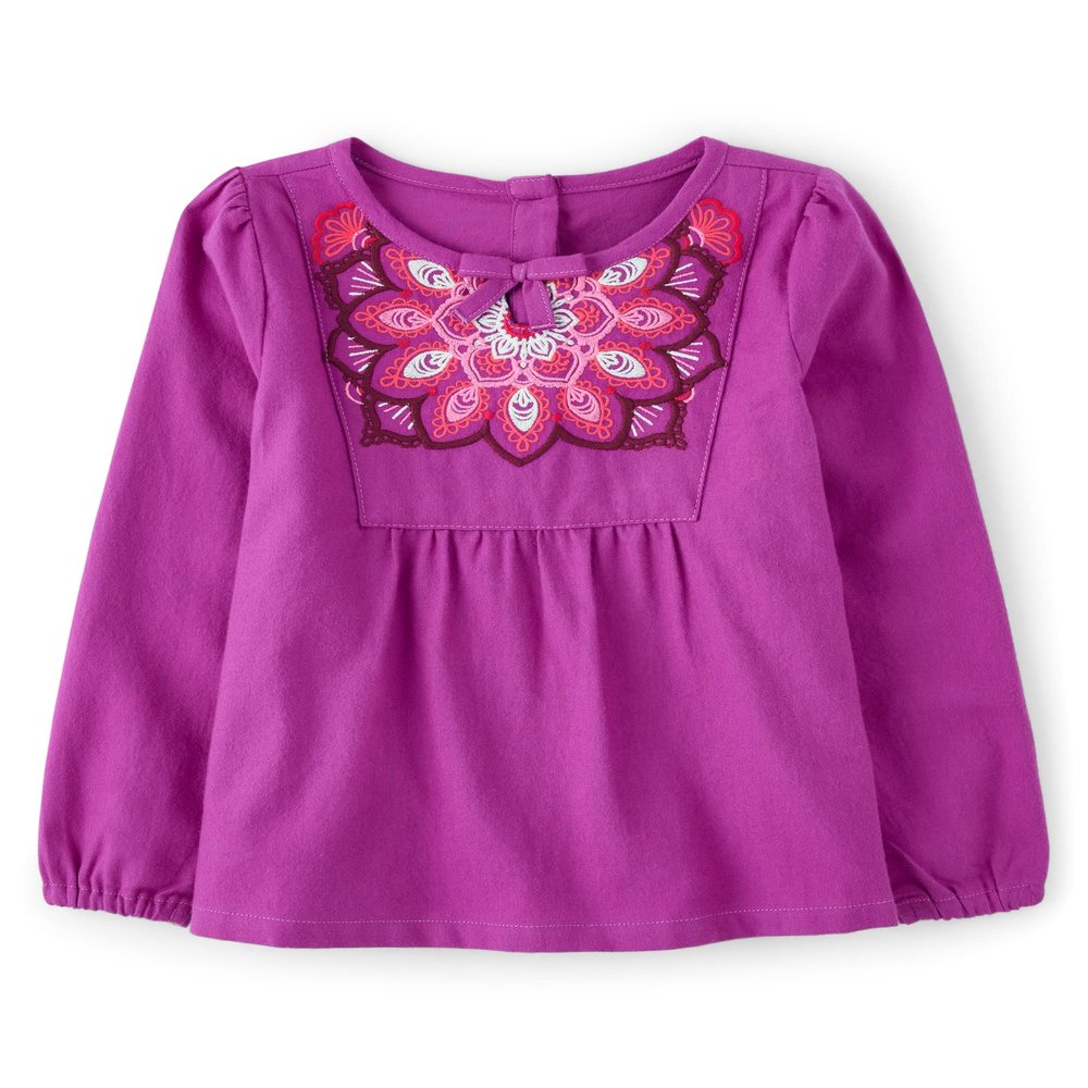 Gymboree,and Toddler Girls Long Sleeve Woven Shirts,Spice SKIT Star,12-18 Months