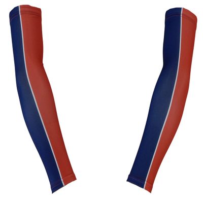 Sports Farm PAIR Youth & Adult Sizes 2 Tone Player Compression Arm Sleeves (2 Sleeves) (Over 20 Colors Available In Our Store) (Adult Medium, Navy Blue & Red)
