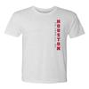 CornBorn Houston Cougars Mens Tshirt - Premium Tri-Blend Vertical University of Houston - Heather White - Large view 1