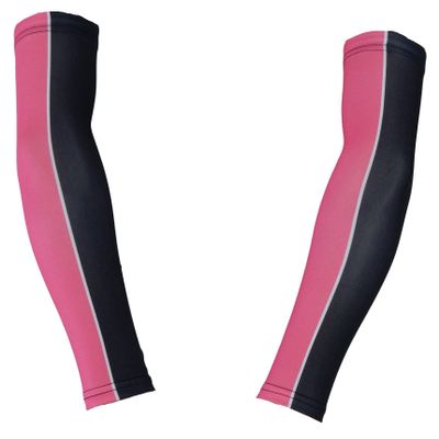 Sports Farm PAIR Youth & Adult Sizes 2 Tone Player Compression Arm Sleeves (2 Sleeves) (Over 20 Colors Available In Our Store) (Adult Large, Black & Pink)