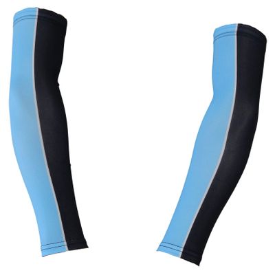 Sports Farm PAIR Youth & Adult Sizes 2 Tone Player Compression Arm Sleeves (2 Sleeves) (Over 20 Colors Available In Our Store) (Adult Large, Light Blue & Black)