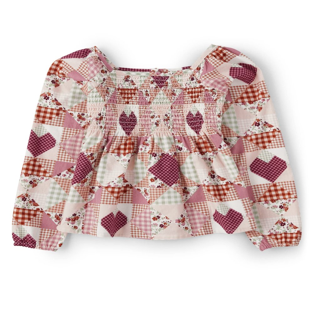 Gymboree,and Toddler Girls Long Sleeve Woven Shirts,Western Patchwork,12-18 Months