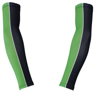 Sports Farm PAIR Youth & Adult Sizes 2 Tone Player Compression Arm Sleeves (2 Sleeves) (Over 20 Colors Available In Our Store) (Adult Medium, Neon Green & Black)