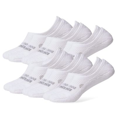 32 DEGREEES Women's 6 Pack Comfort No Show Socks | Anti-Odor | Heel Grips | Arch Support | Active | Casual | Work, White, Large