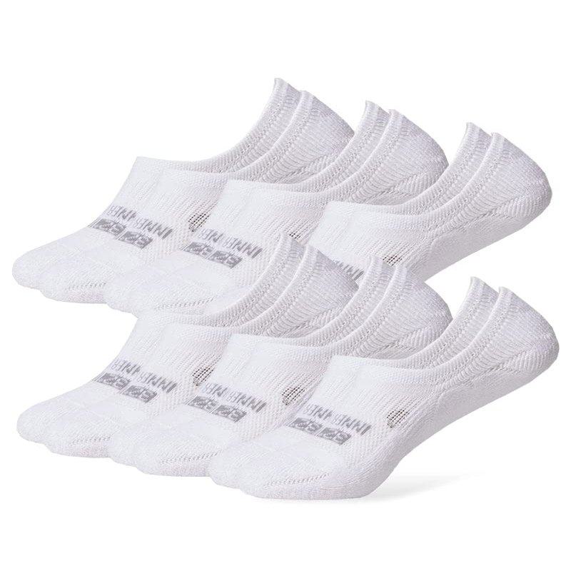 32 DEGREEES Women's 6 Pack Comfort No Show Socks | Anti-Odor | Heel Grips | Arch Support | Active | Casual | Work, White, Large