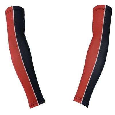 Sports Farm PAIR Youth & Adult Sizes 2 Tone Player Compression Arm Sleeves (2 Sleeves) (Over 20 Colors Available In Our Store) (Adult Medium, Black & Red)