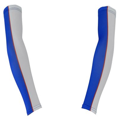 Sports Farm PAIR Youth & Adult Sizes 2 Tone Player Compression Arm Sleeves (2 Sleeves) (Over 20 Colors Available In Our Store) (Youth Large, Royal Blue & White)