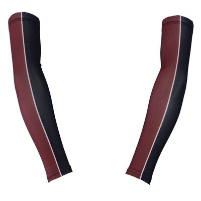 Sports Farm PAIR Youth & Adult Sizes 2 Tone Player Compression Arm Sleeves (2 Sleeves) (Over 20 Colors Available In Our Store) (Adult Large, Maroon & Black)