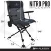 Black Sierra XL Swivel Hunting Chair  Heavy Duty 360 Silent Blind Seat Supports 300 lbs, Padded Armrests, All-Terrain Feet, Cupholder & Carry Strap, Portable Folding Chair for Hunting & Outdoors view 2