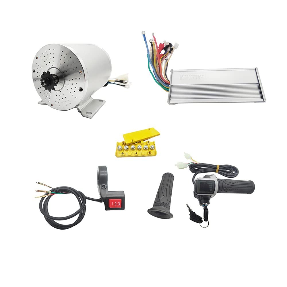 1000W Electric Brushless DC Motor Kit - 36V 3100rpm Brushless Motor with 27.7A Speed Controller and Throttle Grip Kit for Go Karts E-Bike Electric Throttle Motorcycle Scooter