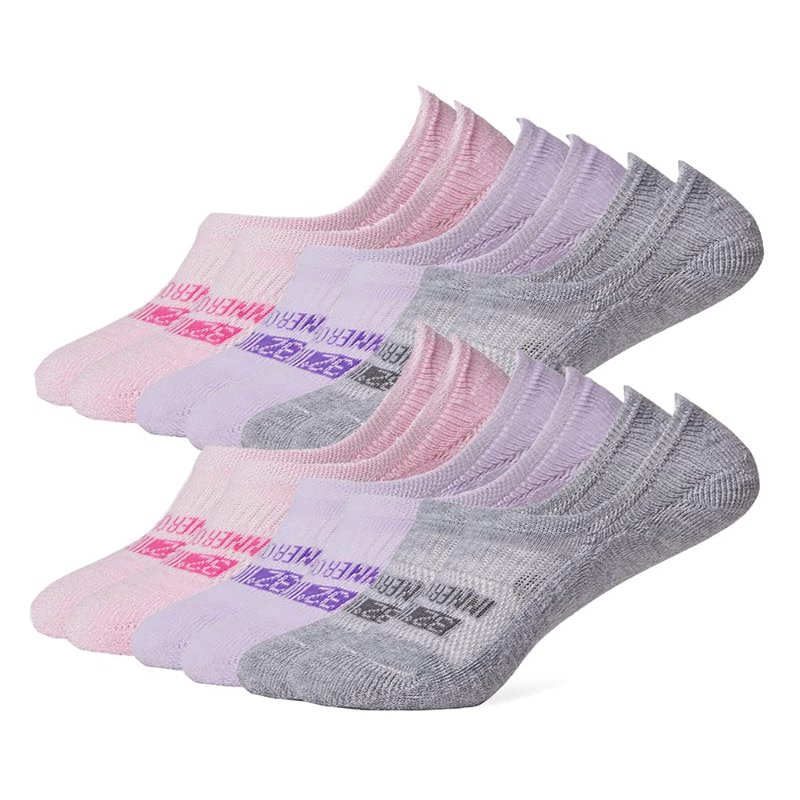 32 DEGREEES Women's 6 Pack Comfort No Show Socks | Anti-Odor | Heel Grips | Arch Support | Active | Casual | Work, Pink/Purple/Grey, Medium