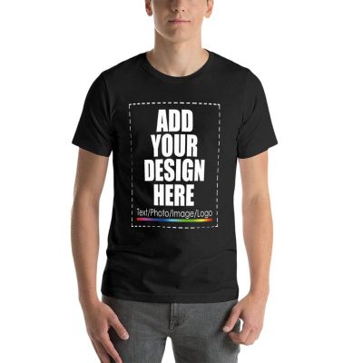Custom T Shirts Add Photo Text Picture Personalized Unisex Tee Gift Black 3XL