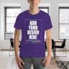 Custom T Shirt Add Text Logo Adult Youth Unisex Cotton T Shirts Uniform Purple L view 3